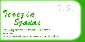 terezia szadai business card