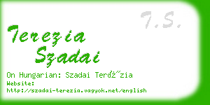 terezia szadai business card